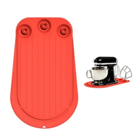 Casbomy Mixer Sliding Mat for KitchenAid with 3 Mixing Heads Storage Design, Mixer Slider Mover Pad for KitchenAid 4.5-5 Qt Tilt-Head Stand Mixer, for Kitchen Aid Mixer Accessories, Thicken Red