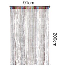 Ousuwo Rainbow Sparkle Thread Curtain for Doorway & Background Decor - Glittering Beaded Fly Screen for Patio, Parties & Photo Backdrops, 91cm x 200cm