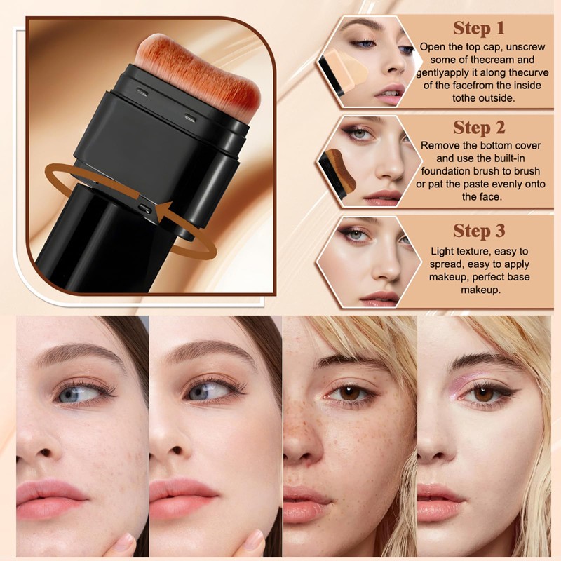ZAIDOC Concealer Foundation Stick, 2-in-1 Long-Lasting Foundation and Concealer with