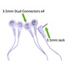 Pair of Tens Electrode Lead Wires 3.5mm with 4 Stud/Snap