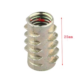 HALJIA 10 PCS M10 x 25MM Insert Nut Wood Furniture Thread Screws Flange Hex Socket Fasteners for Beds Wardrobe Cabinet Crib