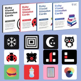 YFCVIP Tarjetas Flash de Alto Contraste para Niños - 64 Tarjetas Flash con 128 Patrón, Tarjetas Didácticas de Estimulación Visual Temprana, Doble Cara Tarjetas Blanco y Negro para Regalar a los Niños