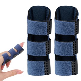 XXHUO Finger Splint, 2pcs Trigger Finger Splint Support Brace Adjustable Mallet Finger Splints For Broken Bent Fingers Thumbs Straighten Blue