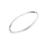 Tuscany Silver Ladies Bangle Rectangular Tube Slim Plain Polished 4mm,