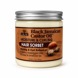 Okay black jamaican castor oil moisture & curling hair sorbet, White 17 Ounces