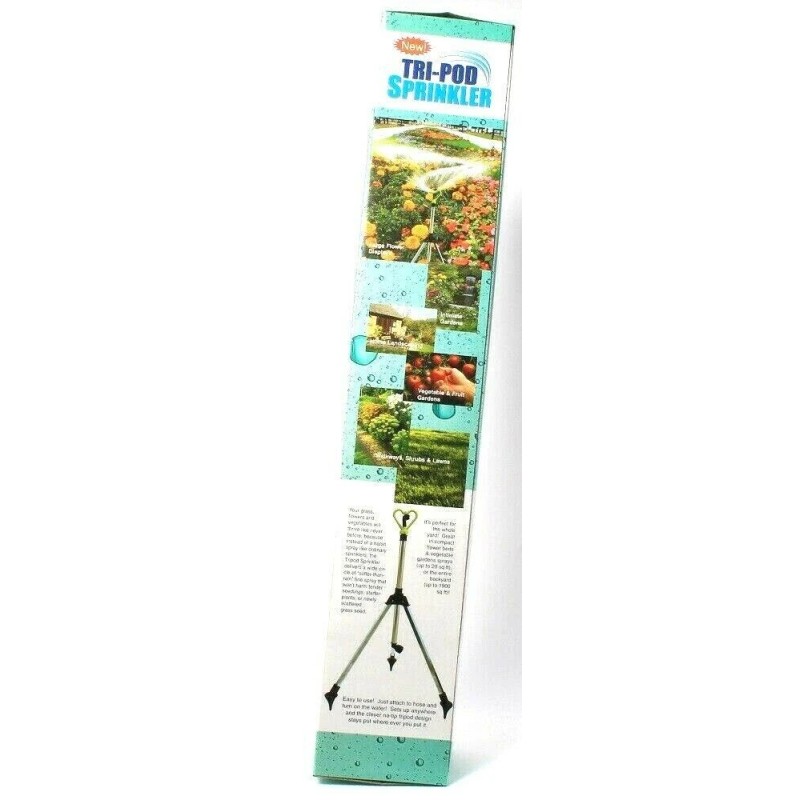 JSNY Tripod Sprinkler Adjustable Rainforest Revolving Lawn Garden 20 -1900