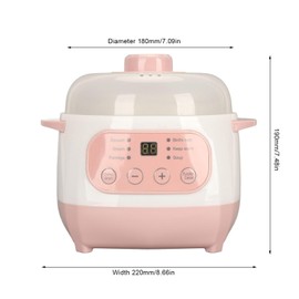 Heayzoki Electric Cooker, 1L Ceramic Electric Stew Pot, Anti Dry Burn Ceramic Cooker With 24H Intelligent Reservation, for Porridge Rice Soup (US Plug 110V), Heayzokip5gzqna1oy-12