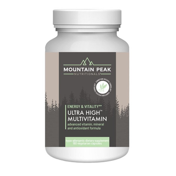 Mountain Peak Nutritionals Ultra High Multivitamin - Helps Support Well Being - Complete w/Vitamin A, Vitamin B12 & Probiotic Formula - Hypoallergenic Dietary Supplement (180 Vegetarian Capsules)
