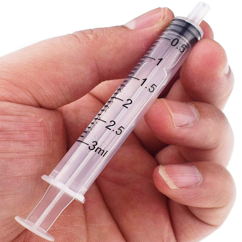HaBeuniver 3ml Luer Slip Syringe with Measurement - 50 Pack