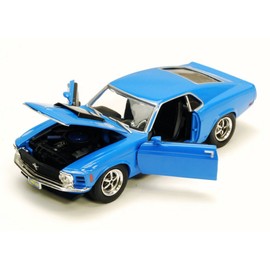 Motormax MOT73303AC-BL 1970 Ford Mustang BOSS 429, Blue in Blue