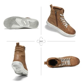 BORLENI Motorcycle Breathable Riding Shoes - Casual Outdoor Street Motorcycle Boots for Men