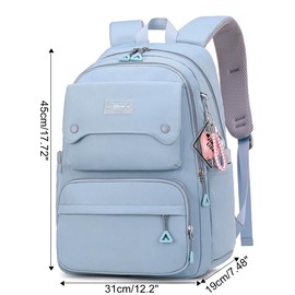 JiaYou Teen Girls Casual Backpack High Middle School Daypack Women Daily Travel Laptop Bag (1# Blue, 26 Liters)