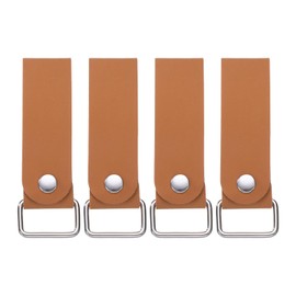 sourcing map 4pcs Tape Measure Holder 4.8" Leather Tape Measure Holder for Regular Casual Belts and Work Tool Belts, Brown