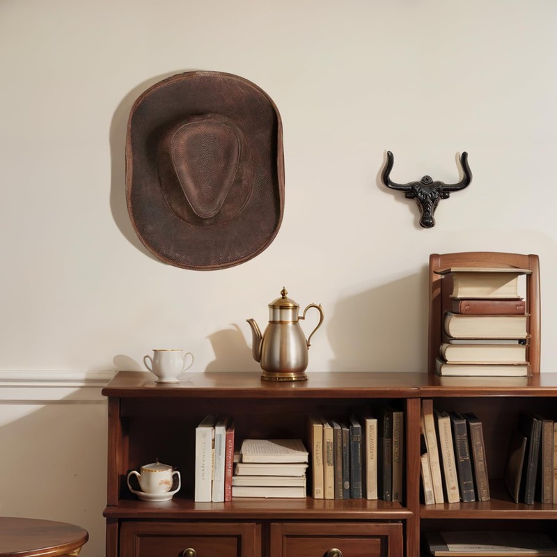 VINLUNM Cowboy Hat Rack for Wall, 2 Pack Cast Iron