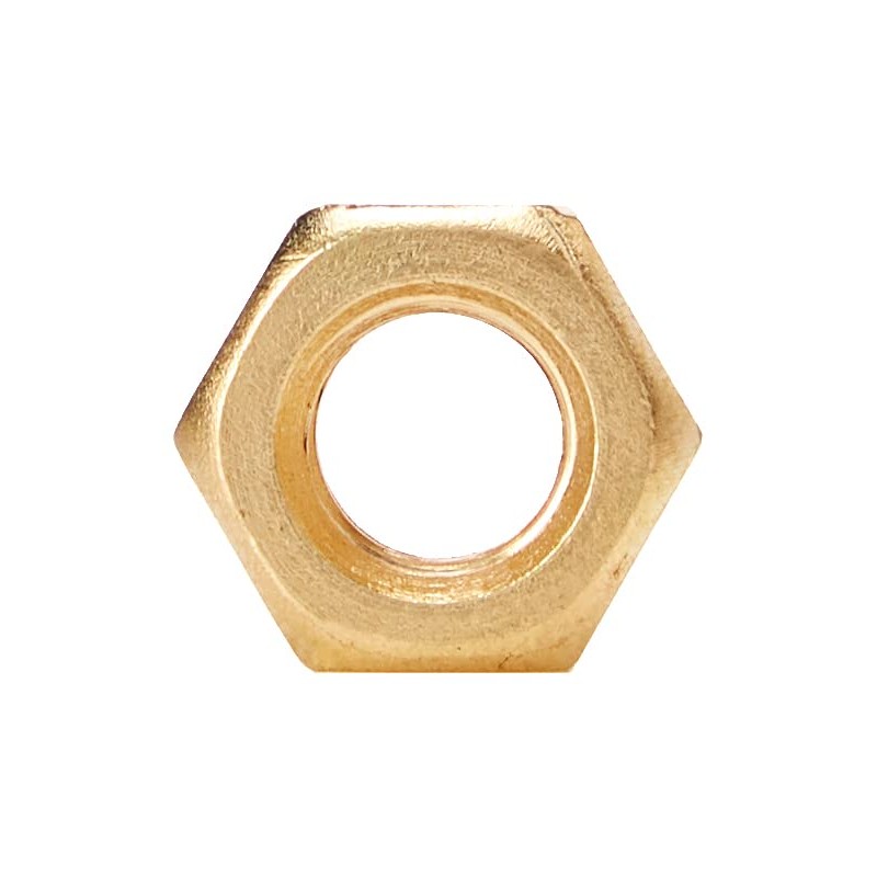 AHCMetric Hexagonal (Hex) Full Nuts Brass Self Colour M6 6mm