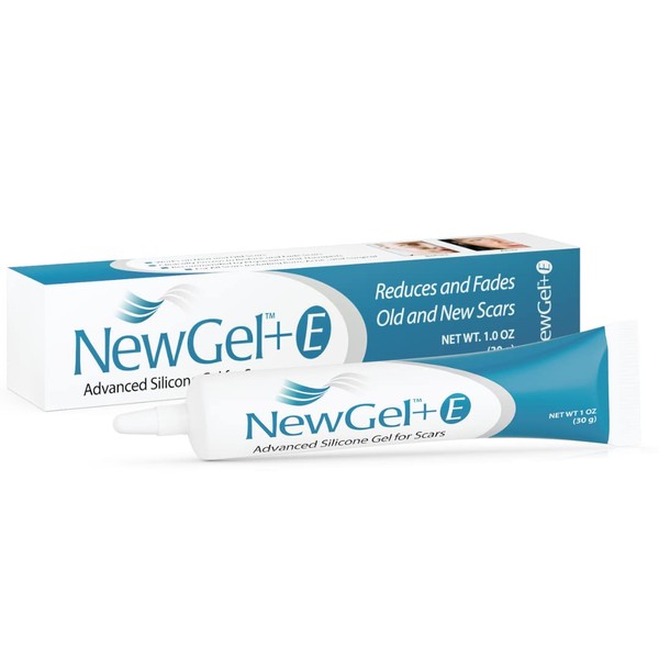 NewGel+E Advanced Silicone Scar Treatment Gel for OLD and NEW Scars w Vitamin E, for Surgery, Injury, Keloids, Burns, and Facial Blemish Scars (1 oz)