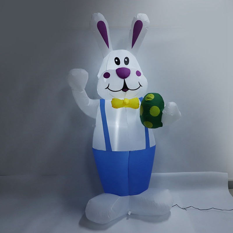Inflatable Bunny Yard Decoration 6.2ft with LED Lighting Cute Easy