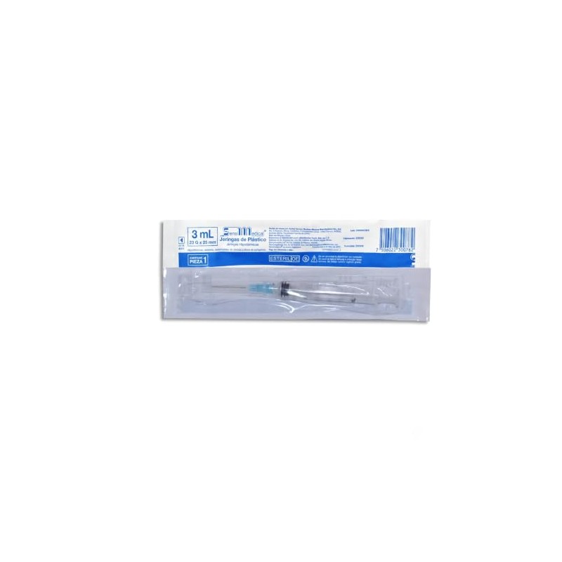 Agujas Hipodérmicas 23G x 25mm Caja 100 Piezas