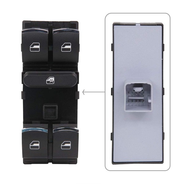 ZBN Power Window Control Switch Front Left (Driver Side) Fits