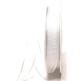 s.dekoda Organza Ribbon 25 m x 15 mm White with Mouldable Wired Edges Gift Ribbon Organza Ribbon