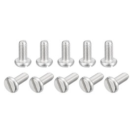 sourcing map 304 Stainless Steel Machine Screws, 100pcs M4x10mm Slotted Drive Pan Head Screw Bolts