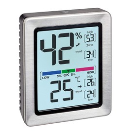 TFA Dostmann 30.5047.54 Exacto Digital Thermo-Hygrometer, Highly Accurate with Precision Sensor