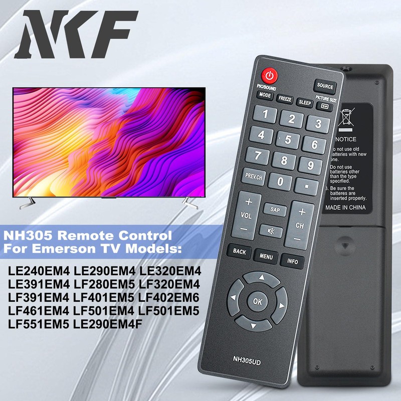 NH305UD Remote Control for Emerson TV Remote Replacement NH310UP NH301UD,