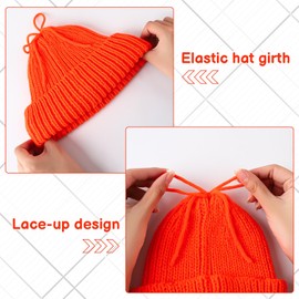 Fingertip WD 2 PCS Orange Hunting Vest for Women Men, Orange Hunting Vest with Hunting Hat Knit Beanie Cap for Outdoor Sports, Fishing, Traffic, Hunting Hiking