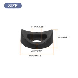 sourcing map 10Pcs Plastic Round Washers, 14mm x 50mm x 8mm Black PE Concave Washer Spacer Hardware Machine Fastener for Round Tube Fixing