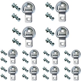 (Pack of 12) 3/8 Bolt On Surface D Ring Tie Down Mount B/S 5,000lbs - 24PCS 3/8" x 2-1/2 inch Carriage Bolt Included