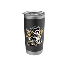 Powered By Corndogs Funny Superhero Snack Corn Dog Fan Stainless Steel Insulated Tumbler