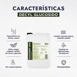 Hebbe - Decil Glucósido, Tensioactivo Suave y Biodegradable para Cosméticos, 5 kg