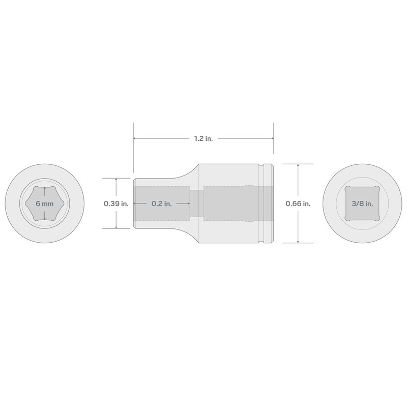 TEKTON 3/8 Inch Drive x 6 mm Shallow 6-Point Socket