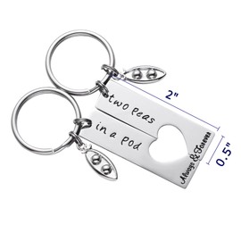 LParkin Two Peas In a Pod Best Friend Funny Keychain Set BFF Friends Jewelry Christmas Graduation Perfect Birthday Twins Sisters Best Gift Ideas for Friendship
