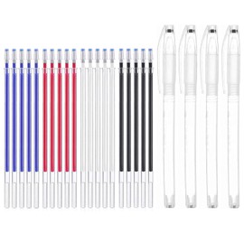 LIANHATA Chaco Pens, Set of 24, 4 Colors, Heat Disappear, Sewing Chaco Pen Embroidery, Sewing Marking, Iron Erasable, Heat Erasable Pens, DIY Crafts, Signs, Sewing Tools, Marking(20 Pieces Erasable Pens + 4 Refills and 4 Pen Stubs)