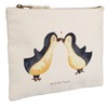Mr. & Mrs. Panda Penguin Love Makeup Bag, White, Hand