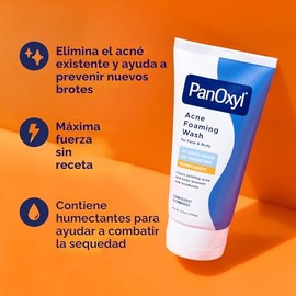 PanOxyl Jabón Espumoso para el Acné con Peróxido de Benzoilo 10% de Fuerza Máxima Antimicrobiana, 5.5 Onzas Líquidas (Paquete de 1)