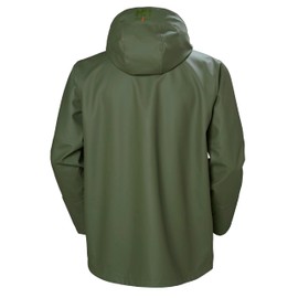 Helly-Hansen Storm Waterproof Rain Jackets for Men Featuring Adjustable Hood with Drawcord and Double Main Fabric Front Flap, Army Green - XL
