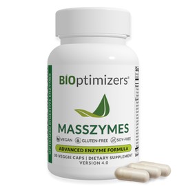 BIOptimizers MassZymes - Complete Digestive Enzymes Supplement for Gut Health - Bloating Relief for Men and Women - Lipase Amylase Bromelain Digestive Enzymes (30 Capsules)