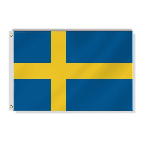 Sweden Small Flag,12×18 Inch Two Layer Fabric Small Banner,1×1.5 FT
