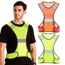 2 Pieces Reflective Vests, Night Warning Supplies, Comfortable And Breathable Vests, Suitable For Running And Cycling (Green, Orange).