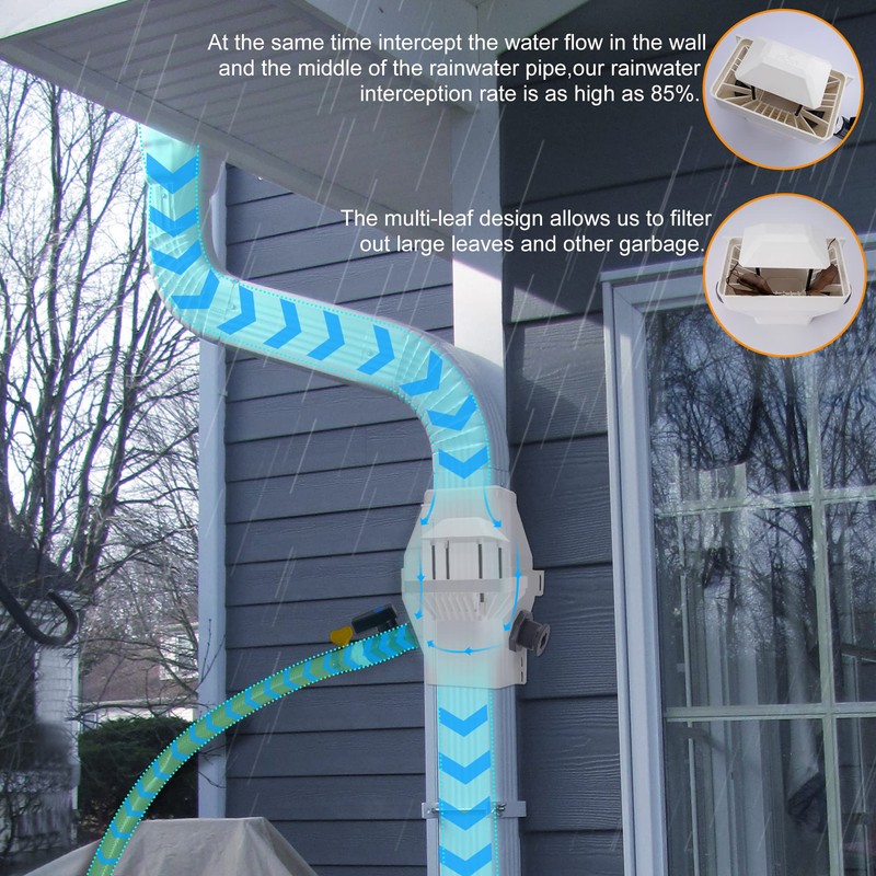 Rain Barrel Diverter, RainWater Collection System Fits for 2x3 or