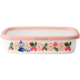 Fuji Enamel Moomin Flower Garden Shallow Square Container M