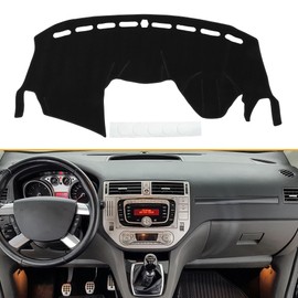 Partuto Dashboard Cover Anti-Slip/Anti Dust Dash Cover Mat Carpet for Ford Kuga 2 2015 Polyester Black