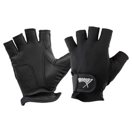 XDrum DGL-0F Drum Gloves Size L - Drummer Gloves for Men - With Cut Fingers - Made of Soft Leather - Mesh Exterior - Black