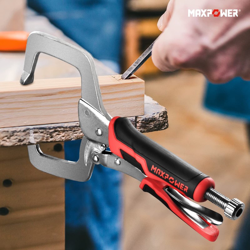 MAXPOWER 11-inch Locking C Clamp Set, 2 Pack Heavy Duty
