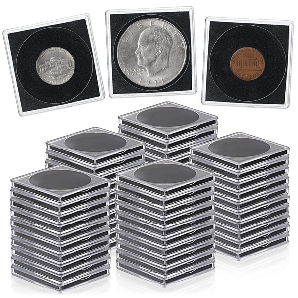 TOLIDA 50pcs Coin Case with 8 Size Adjustable Protect Foam