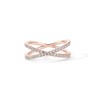 PAVOI 14K Rose Gold Plated X Ring CZ Simulated Diamond