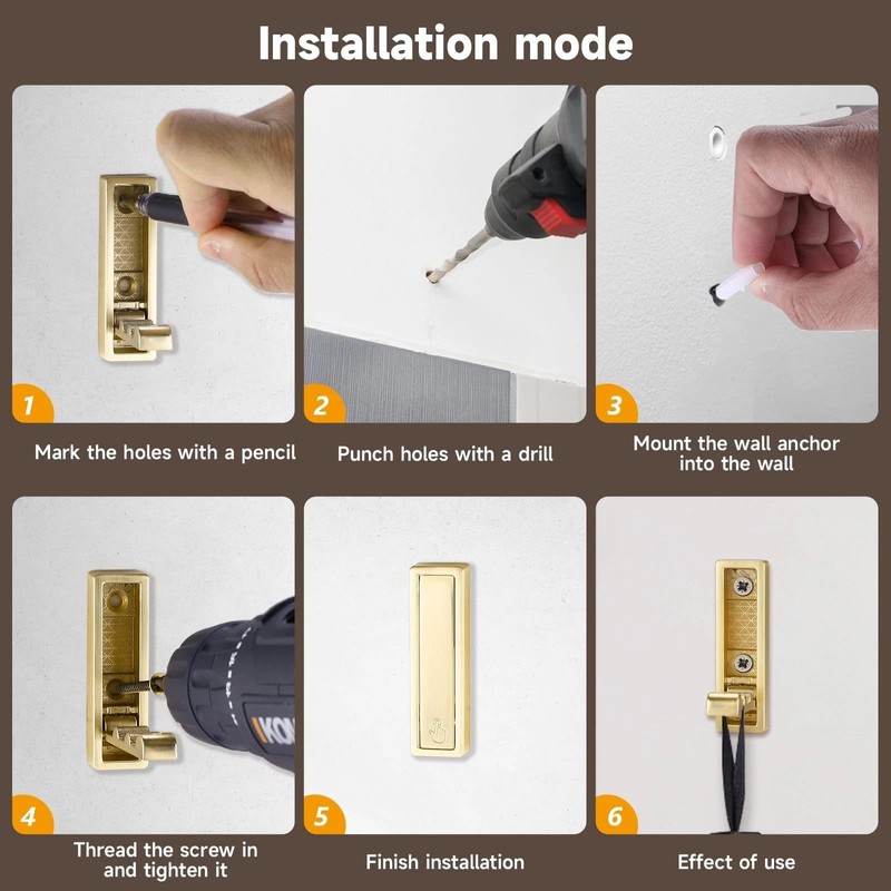 LALOCAPEYO 4-Pack Foldable Heavy-Duty Zinc Alloy Wall Hooks, Space-Saving Retractable