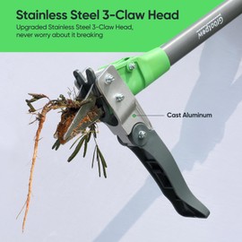Grootpow WP5 Apex Weeder, Lightweight Weed Puller Tool for Women, Weeding Remover Tool with 3-Claw Stainless Steel, 39-inch Ergonomic Handle, Easily Remove Weeds Without Bending or Kneeling